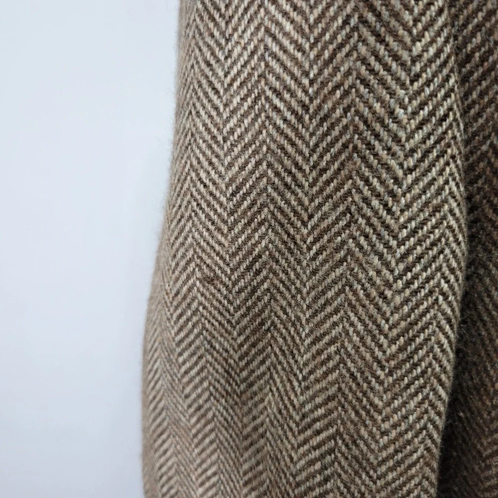 Joe Namath Men's Tweed Sport‎ Coat Blazer Brown Herringbone Polyester Wool 42S